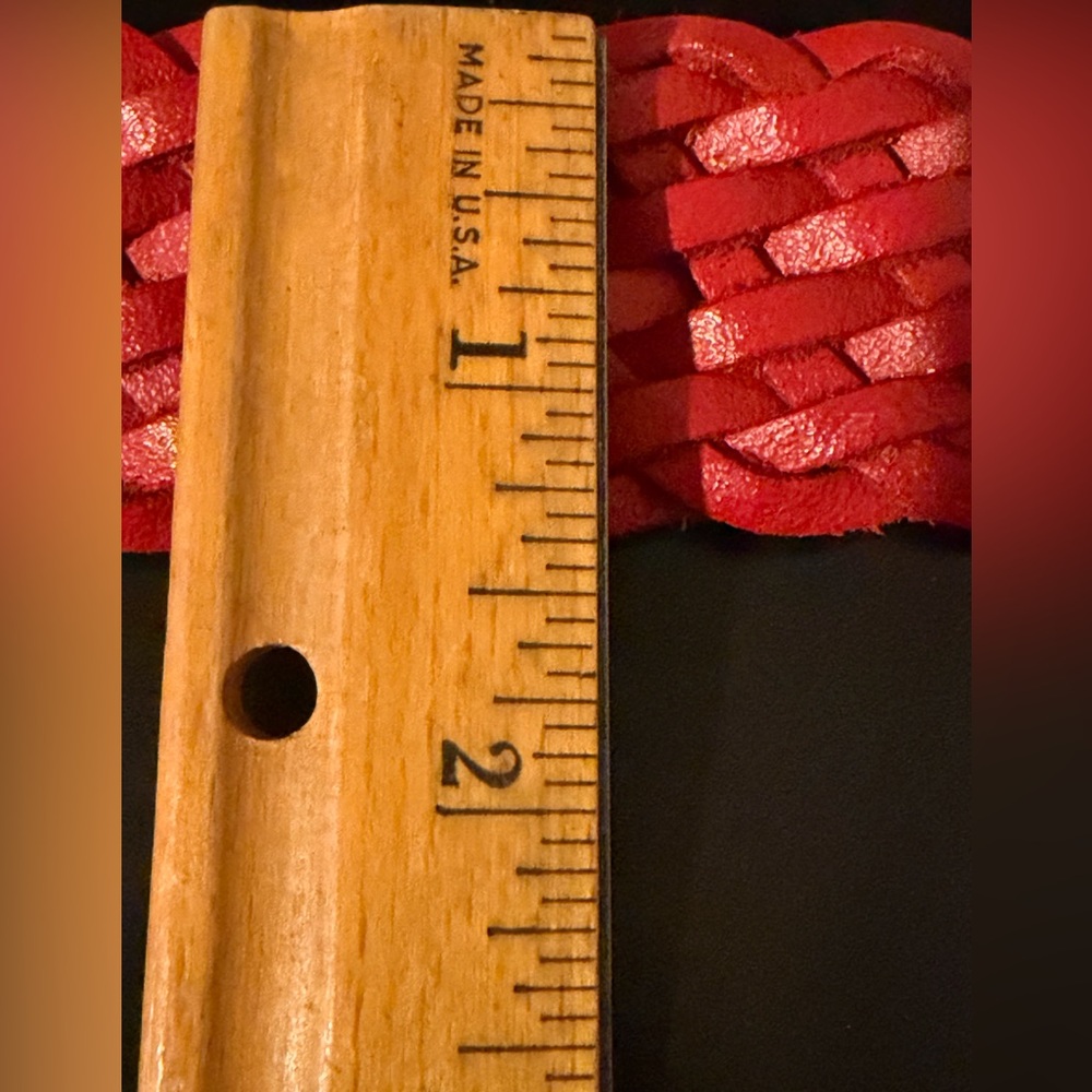 Vintage Capezio Red Braided Leather Belt;Size:M/L - Picture 9 of 9
